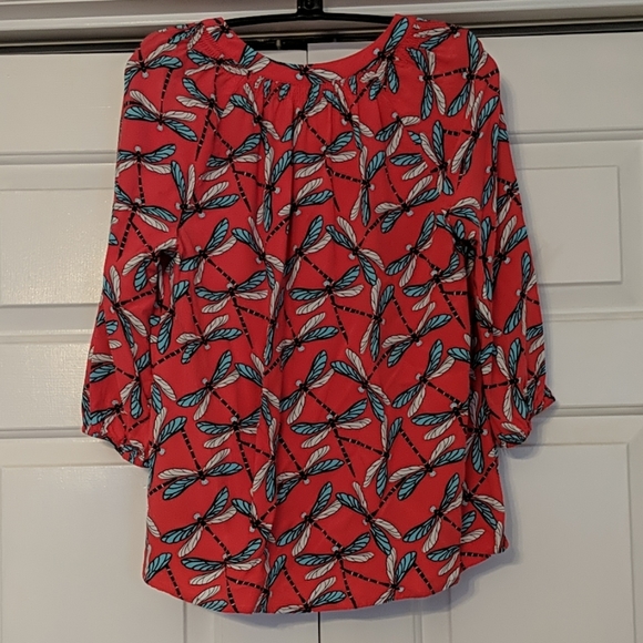 Crown & Ivy dragonfly 3/4 sleeve peasant top - Picture 3 of 7